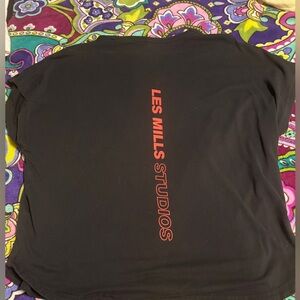 Les Mills Studios Reebok Black Boxy Activchill T-Shirt LARGE